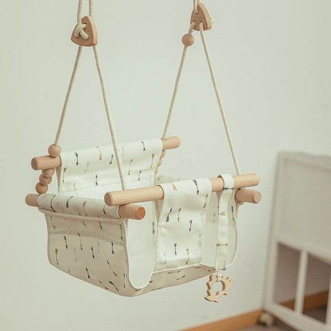 Cotton Canvas Baby Swing Chair Hanging Swing Indoor Outdoor Safety