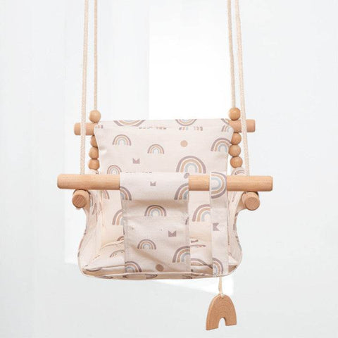 Cotton Canvas Baby Swing Chair Hanging Swing Indoor Outdoor Safety