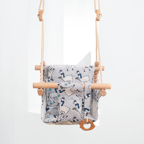 Cotton Canvas Baby Swing Chair Hanging Swing Indoor Outdoor Safety